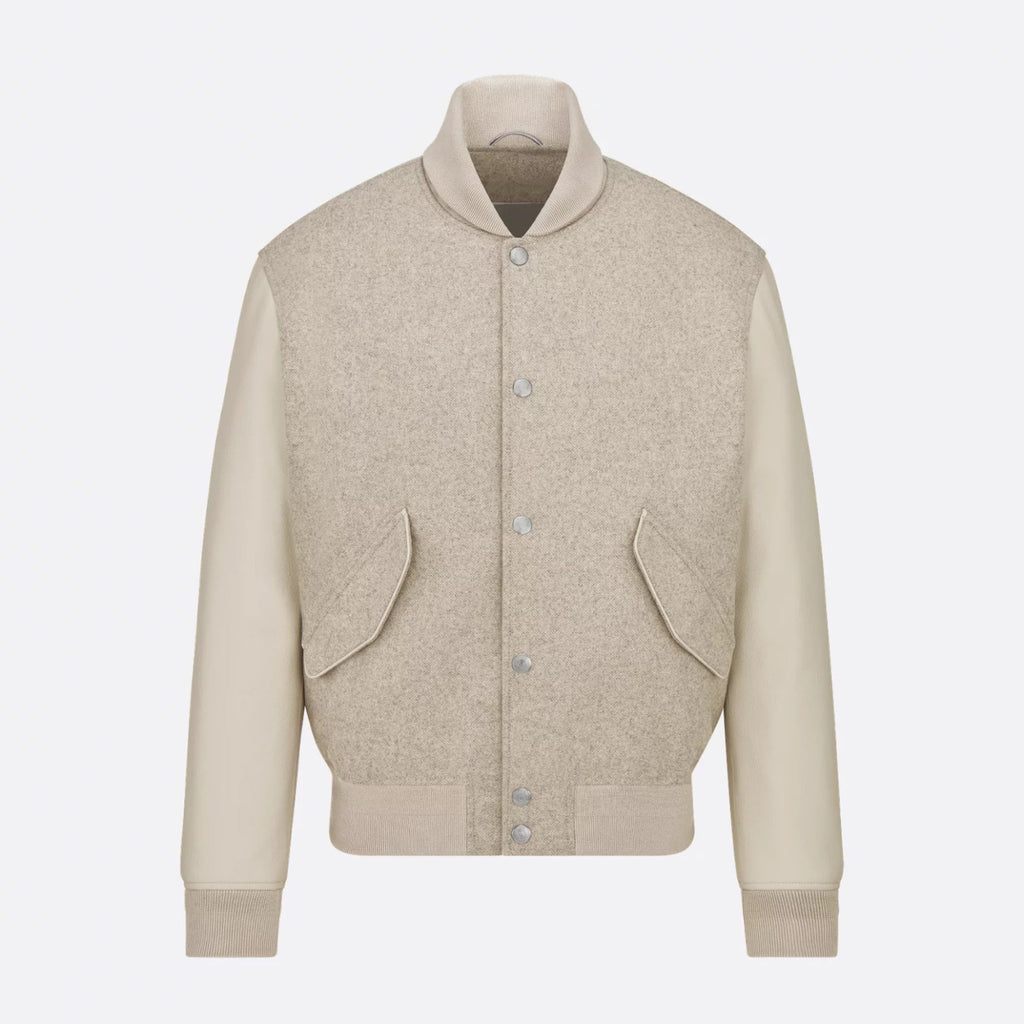 Dior Men's Spring and Autumn Beige Patchwork Logo Pattern Single Breasted Long Sleeve Jacket #73288