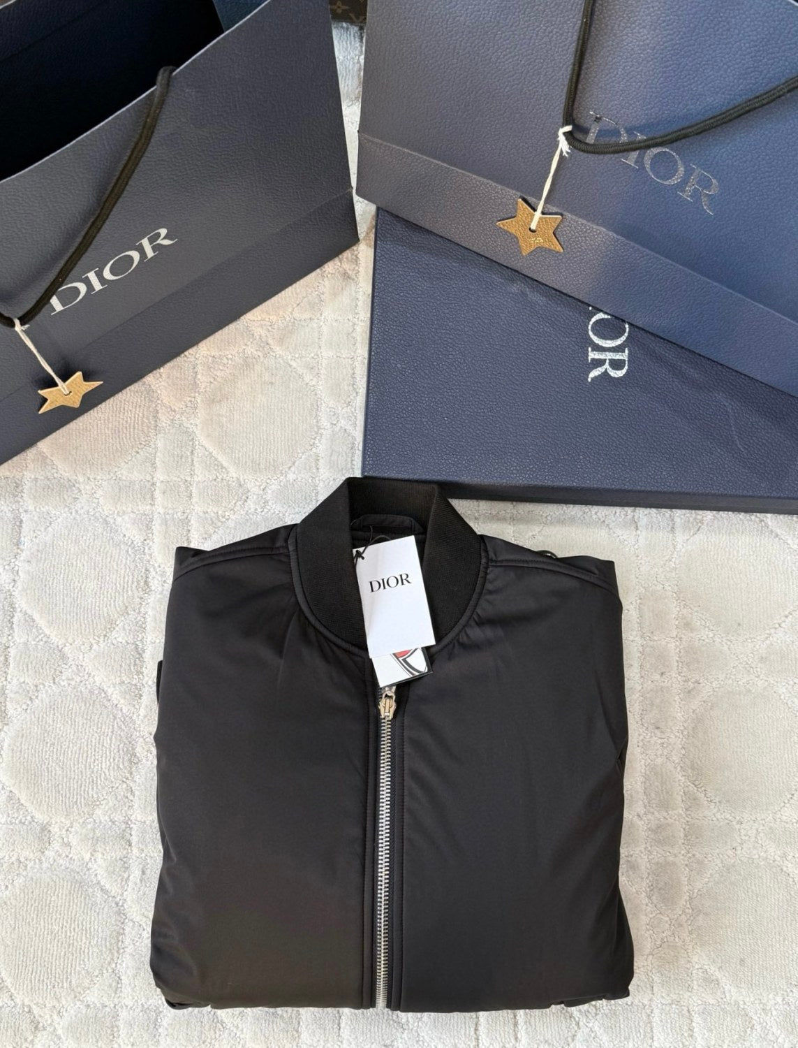 Dior And Lewis Hamilton Men's Spring/Autumn Fashion Casual Ribbed Collar Two Way Zipper Side Pocket Long Sleeve Pilot Baseball Jacket Short Jacket #78334