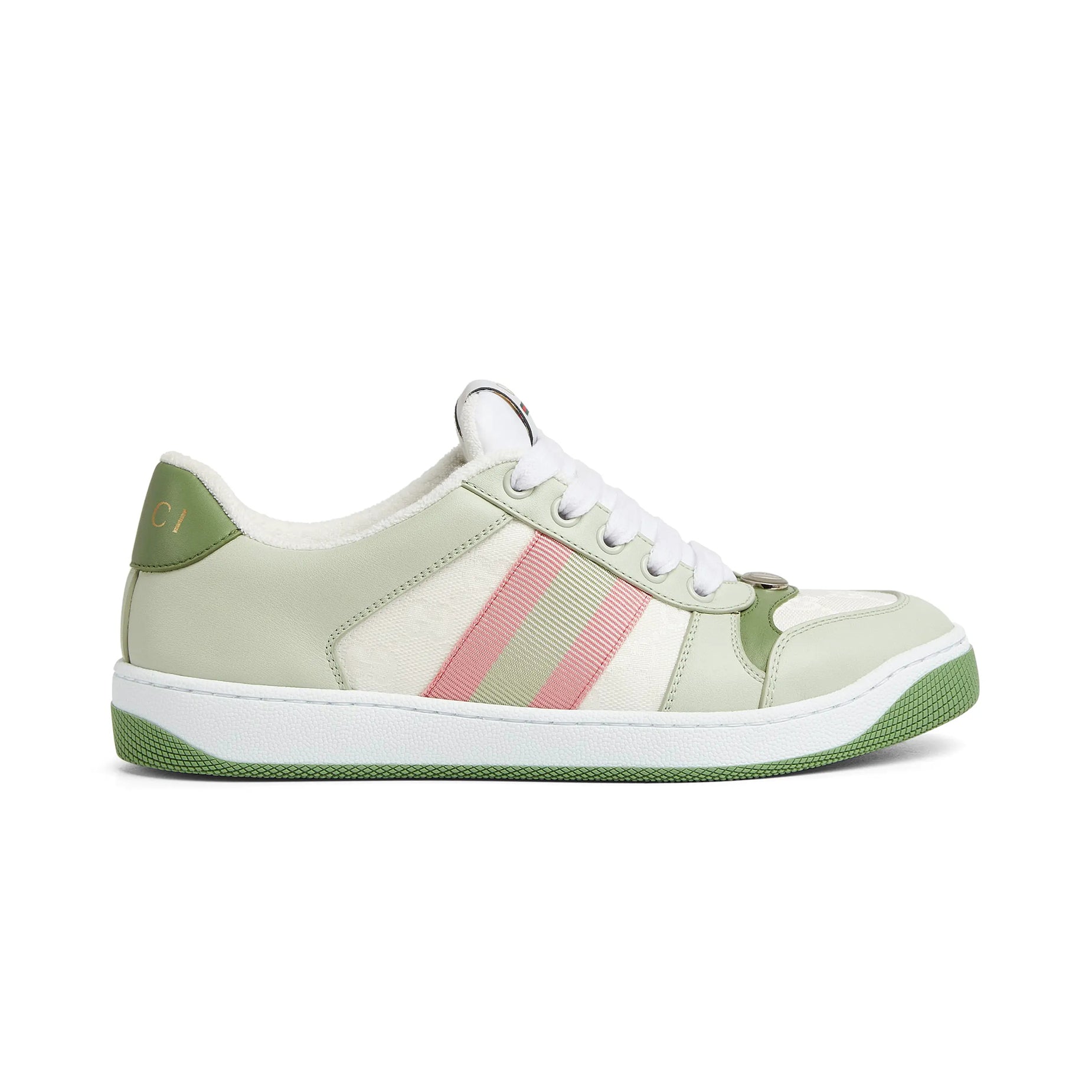 Gucci Women's Round Toe Comfort Screener Collection Embellished Webbing Thick Sole Low Top Sneakers Shoes #76363