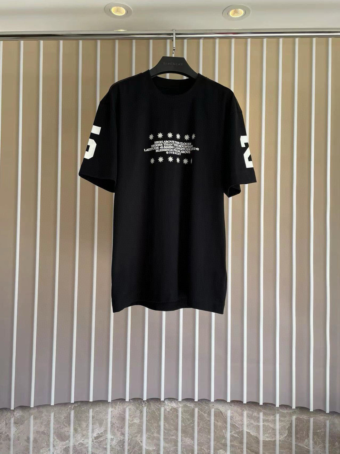 Givenchy Men's Summer Black Graffiti Logo Round Neck Cotton Short Sleeve T-Shirt #97882