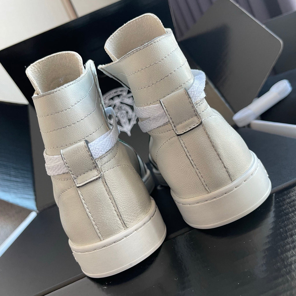 Gucci Men's Stretch High-top Sneaker in White Leather #337175