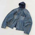 Balenciaga Men's Women's Embroidered Washed Duplex Denim Hooded Jacket Loose Fit Jacket Fashion Trend Sweatshirt Ngvp #2424