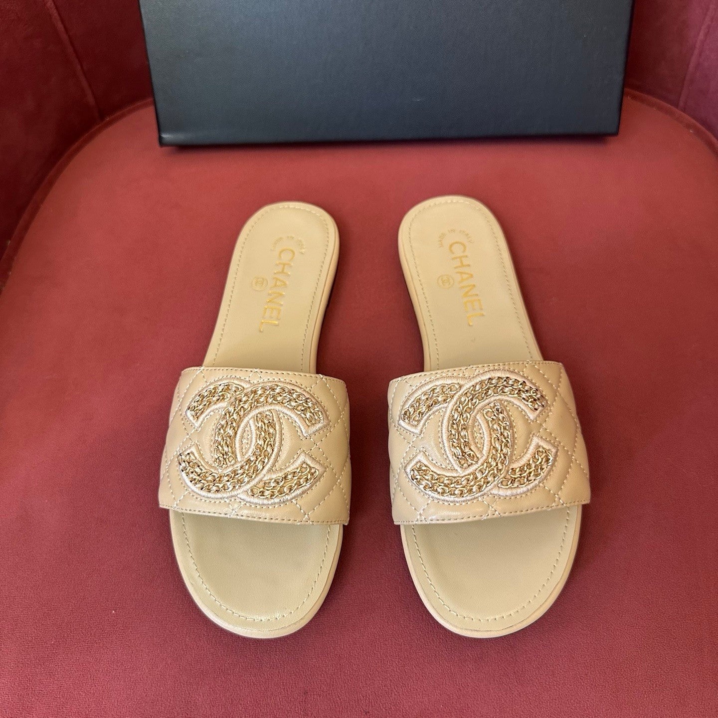 Chanel Women's Spring Summer Leather Logo Slippers Solid Color Woven Shoes Fashion Casual Trend Elegant Sandals #81417