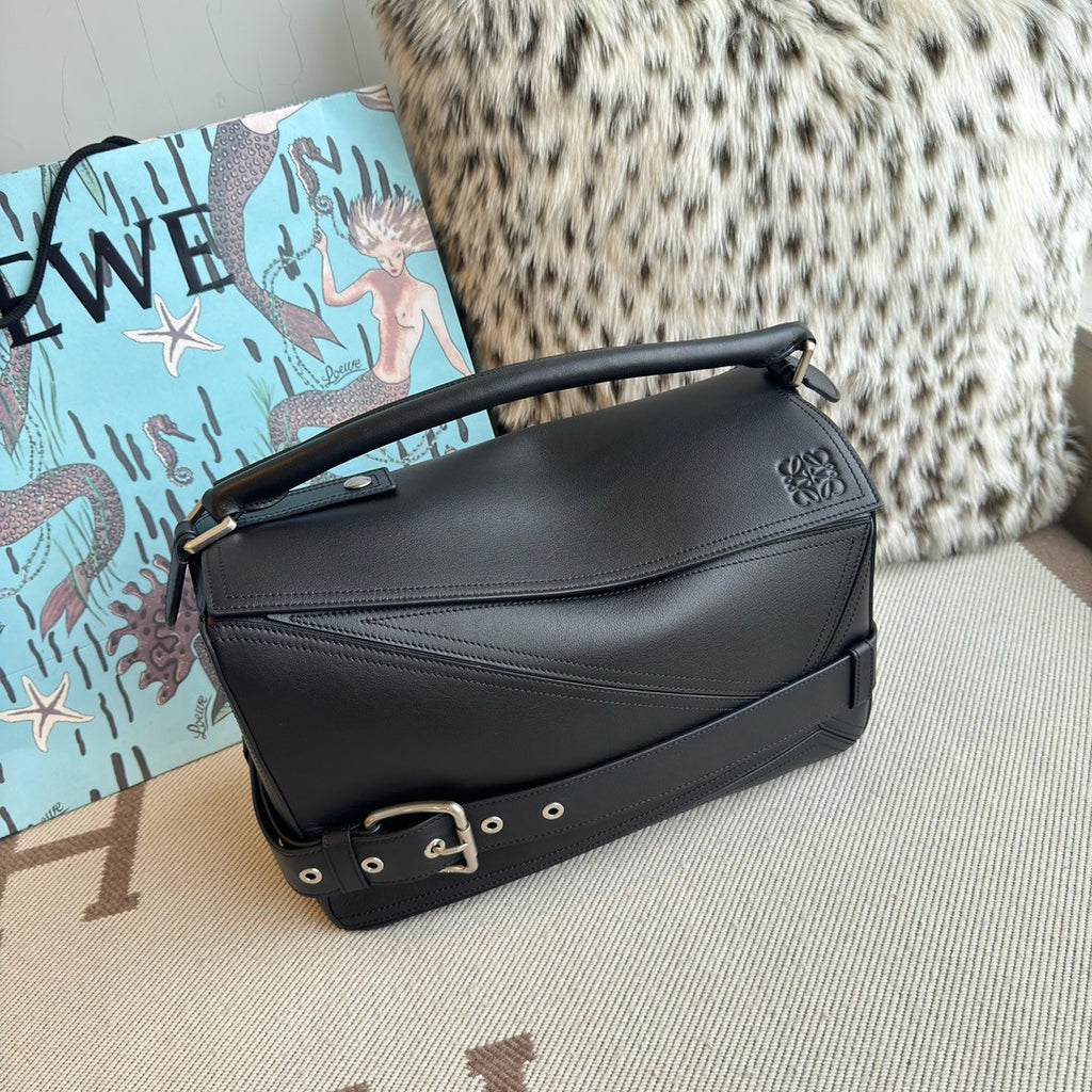 Loewe Puzzle Biker Women's Fashion Classic Solid-Color Geometric Print Glossy Cowhide Leather Puzzle Biker Handbag Bag Bags B510BP1X01 #78829