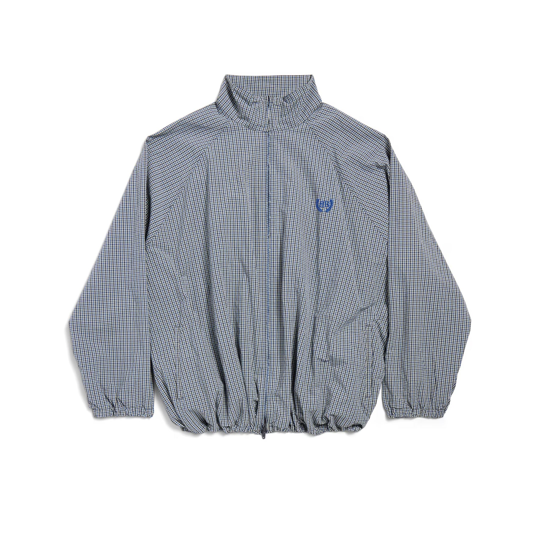 Balenciaga Men's And Women's Fall/Winter Fashion Casual Oversized Drop Shoulder Logo Embroidered Fine Checkered Trench Coat Jacket #78749