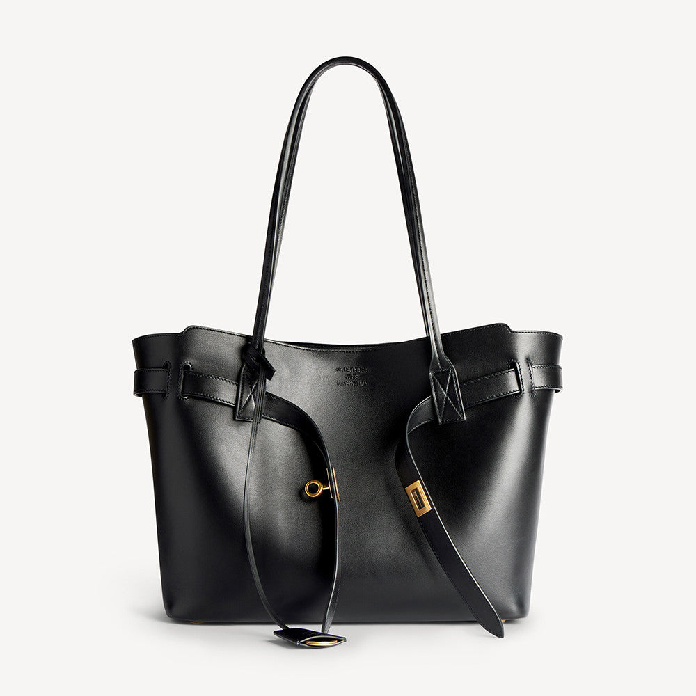 Balenciaga Bel Air Black Shoulder Bag With Gold Buckle And Belt Design Large Capacity Tote Bag Bags #84179A