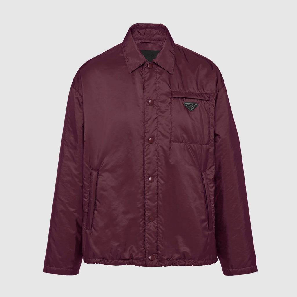 Prada Men's Autumn and Winter Solid Color Single Breasted Nylon Cotton Jacket Long Sleeve Jacket #73912