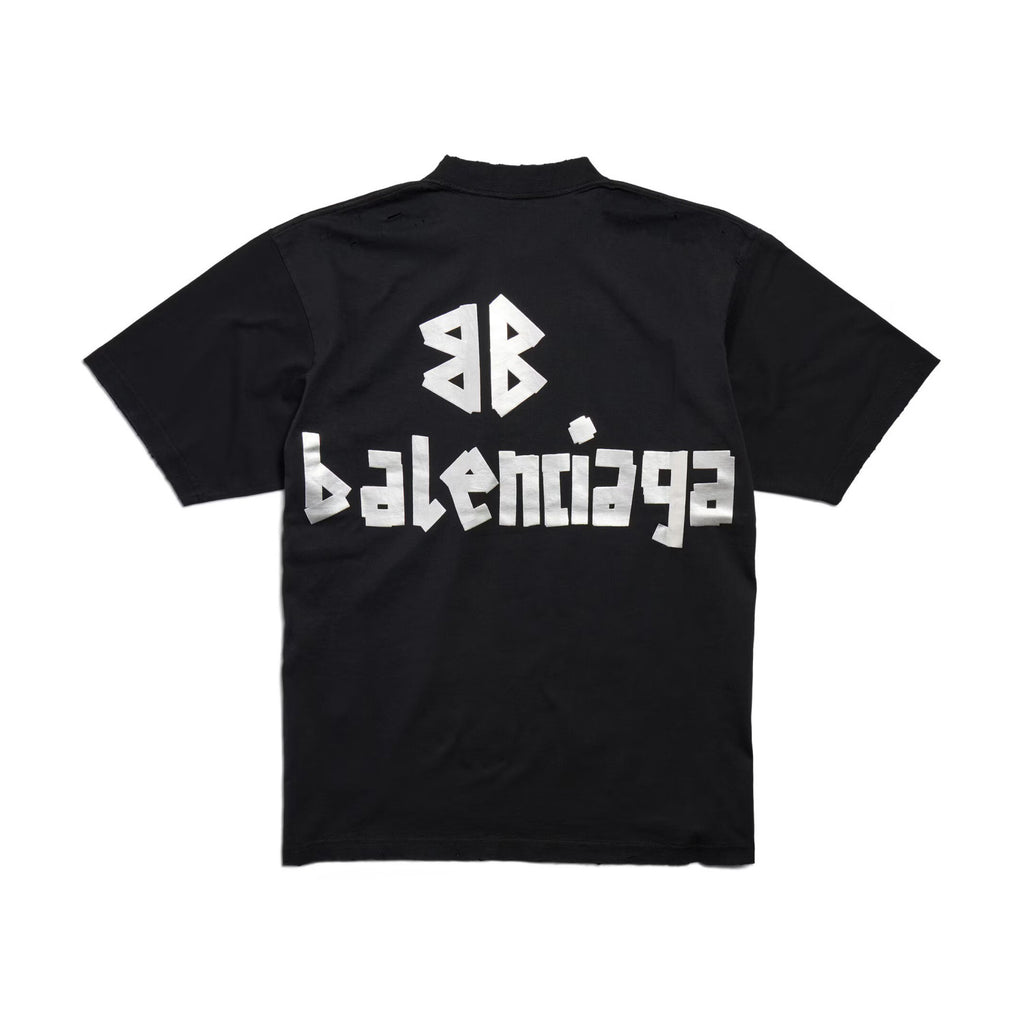 Balenciaga Men's Summer Letter Logo Print Round Neck Regular Fit Short Sleeve T-Shirt #75977