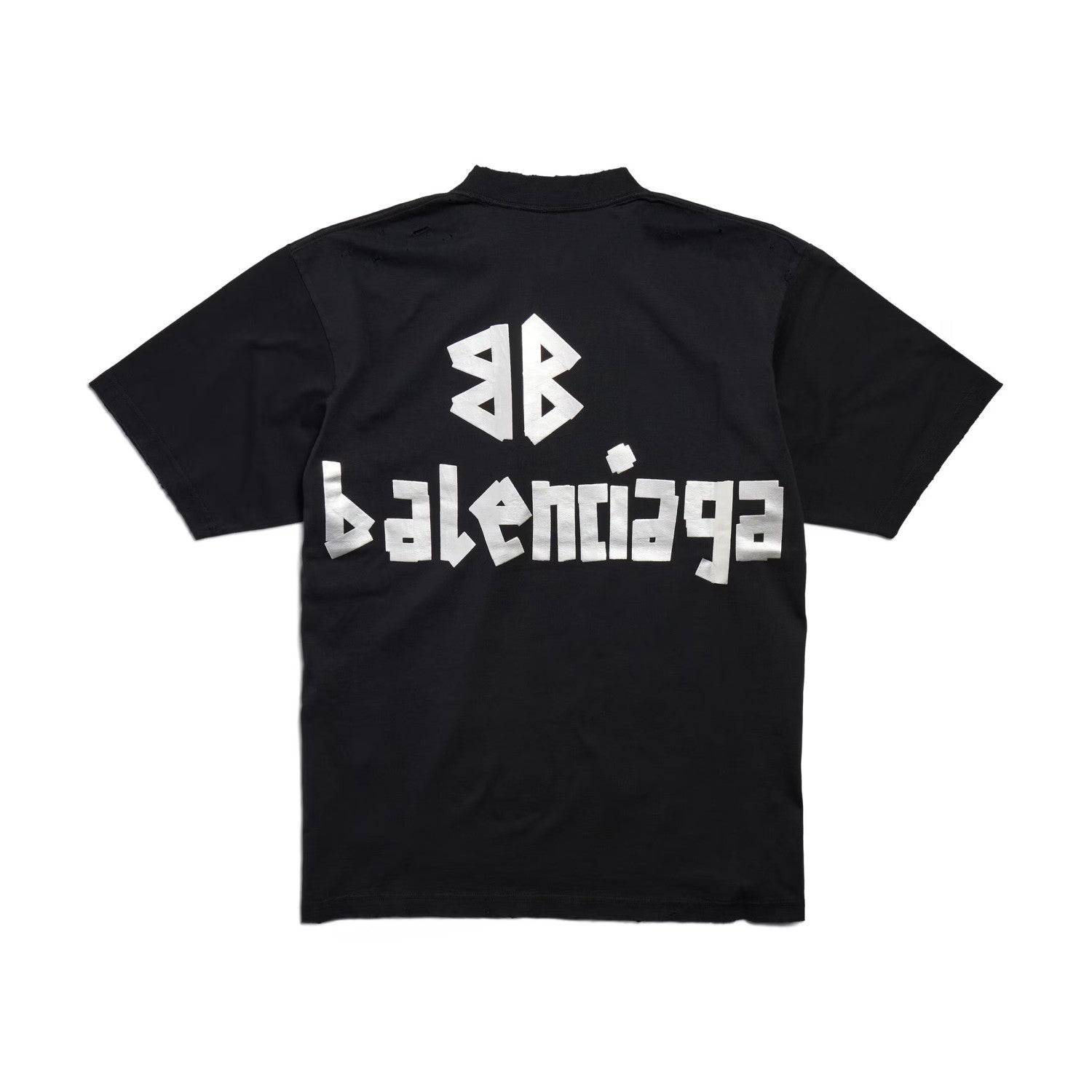 Balenciaga Men's Summer Letter Logo Print Round Neck Regular Fit Short Sleeve T-Shirt #75977