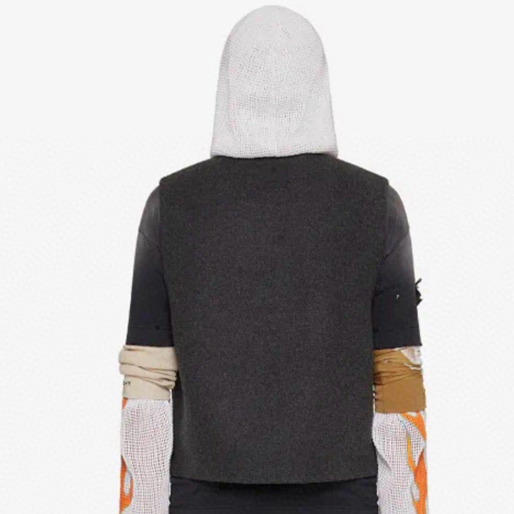 Givenchy Men's Spring & Autumn Solid Color Multi-Pocket V-Neck Zipper Sleeveless Double Sided Wool & Cashmere Vest Ngvp #7644