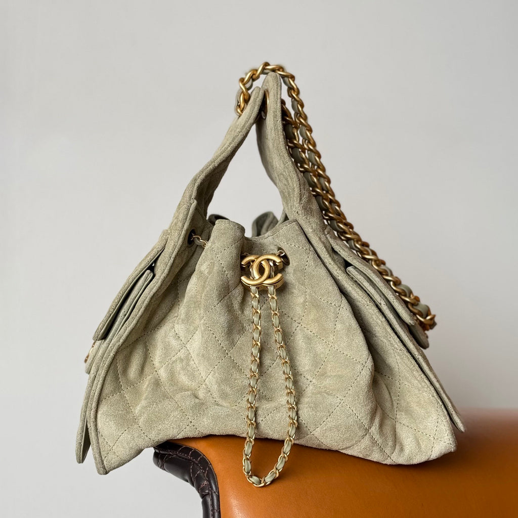Chanel Women's Classic Double C Logo Solid Color Cowhide & Leather Tote Shoulder Bag Bags #75835