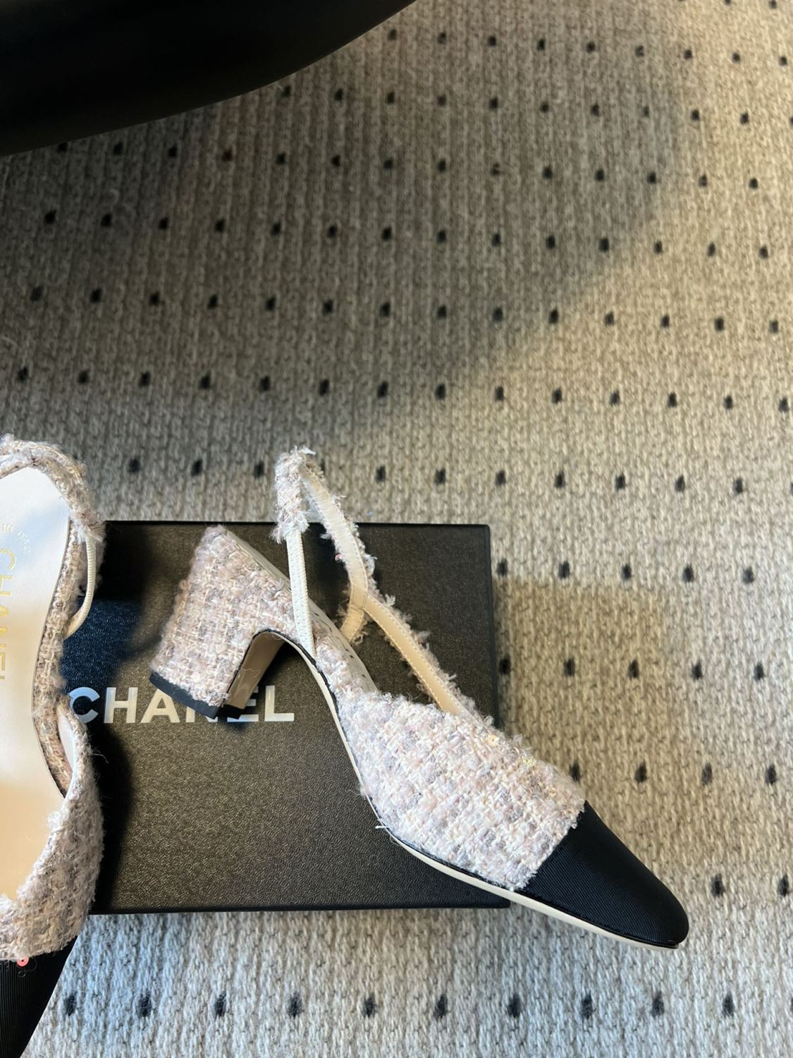 Chanel Women's Spring Summer Solid Colour Tweed Round Toe Ballet Sandal Shoes #76699