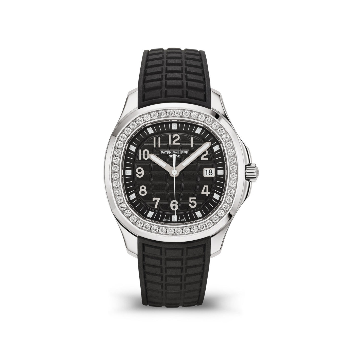 Patek Philippe Mechanical Watches With Diamonds On Silicone Straps Watch #96352
