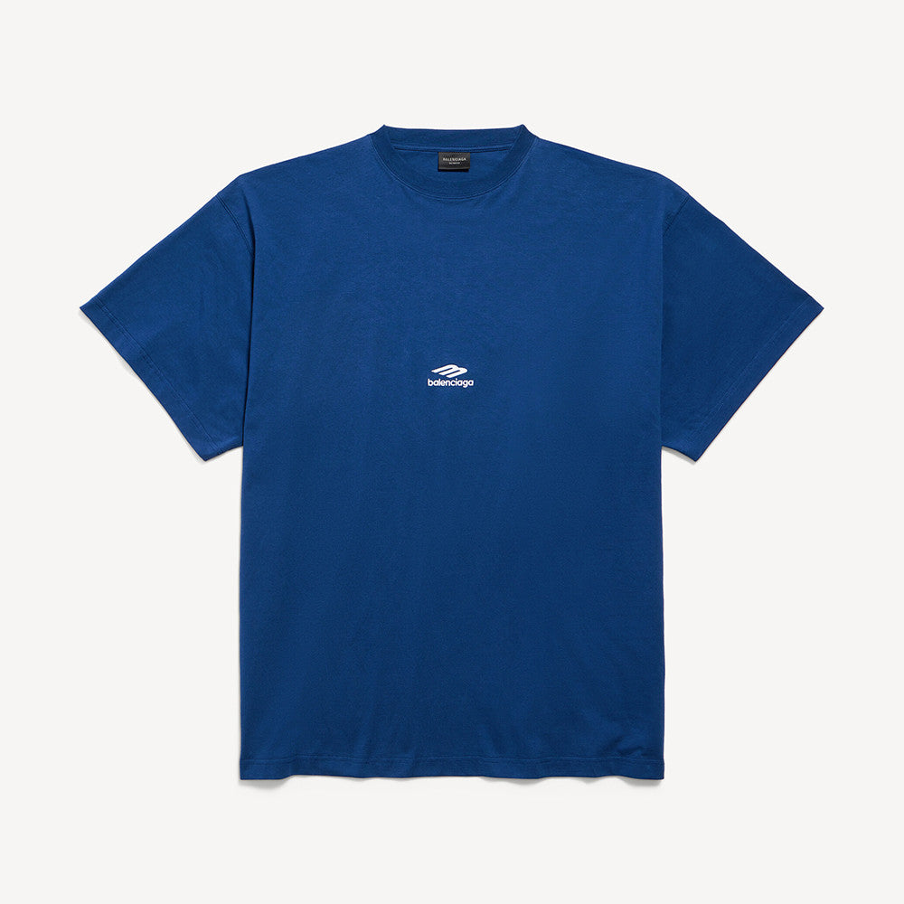 Balenciaga 3b Sports Icon Oversized T-shirt Light Marine Blue White #335833