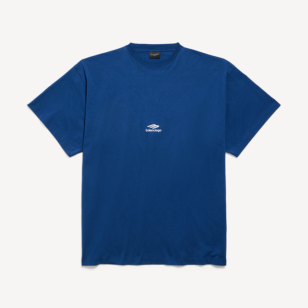 Balenciaga 3b Sports Icon Oversized T-shirt Light Marine Blue White #335833