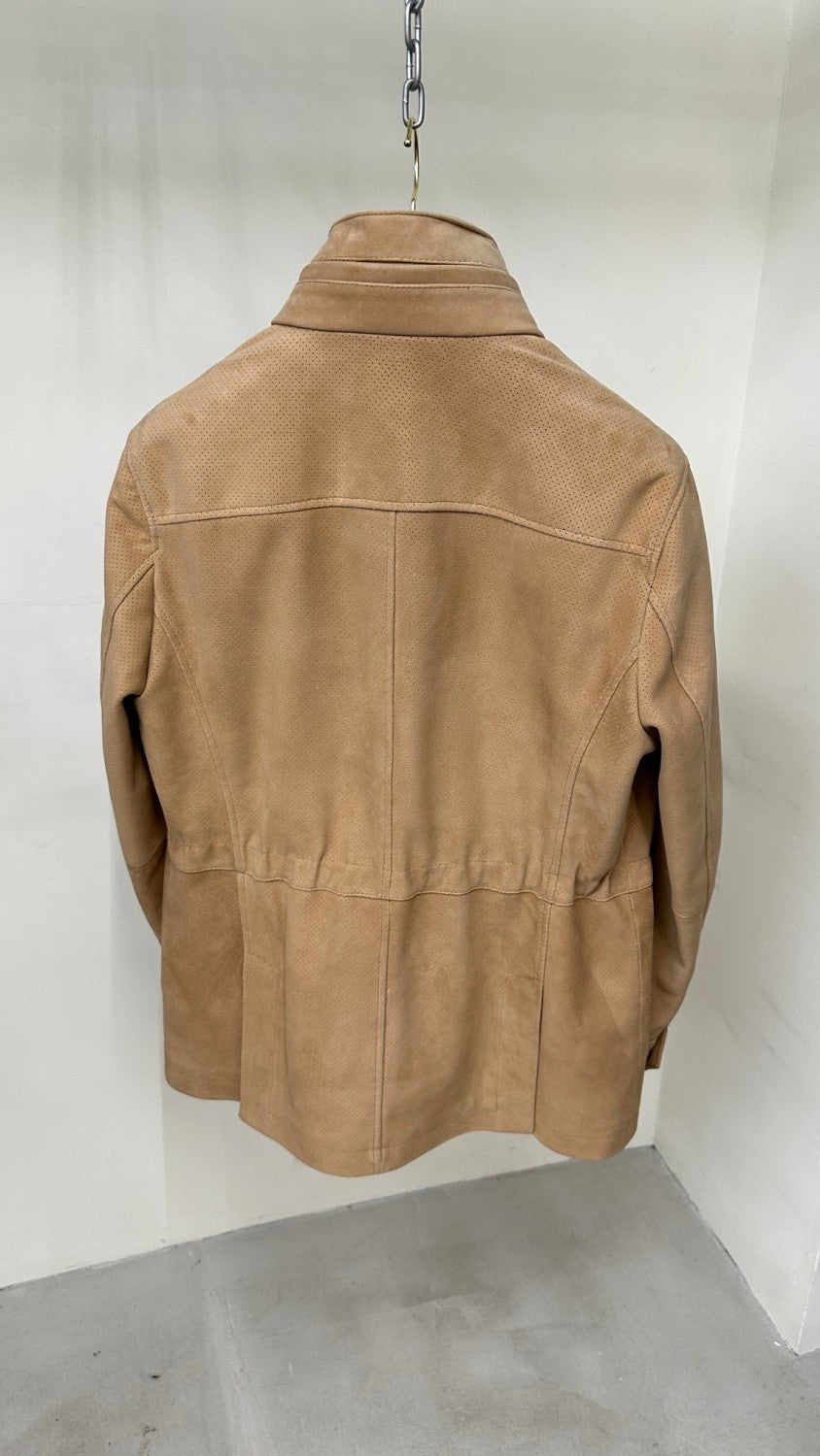 Brunello Cucinelli Men's Autumn And Winter Standing Collar Solid Color Zipper Casual Long Sleeve Goatskin Jacket Ngvp #9349