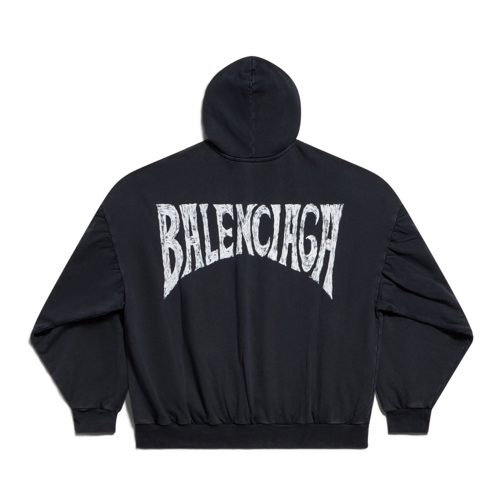 Balenciaga Men's and Women's Alphabet Printed Pattern Loose Fit Long Sleeve Paris Tropical Round Hooded Sweatshirt Pullover #98195
