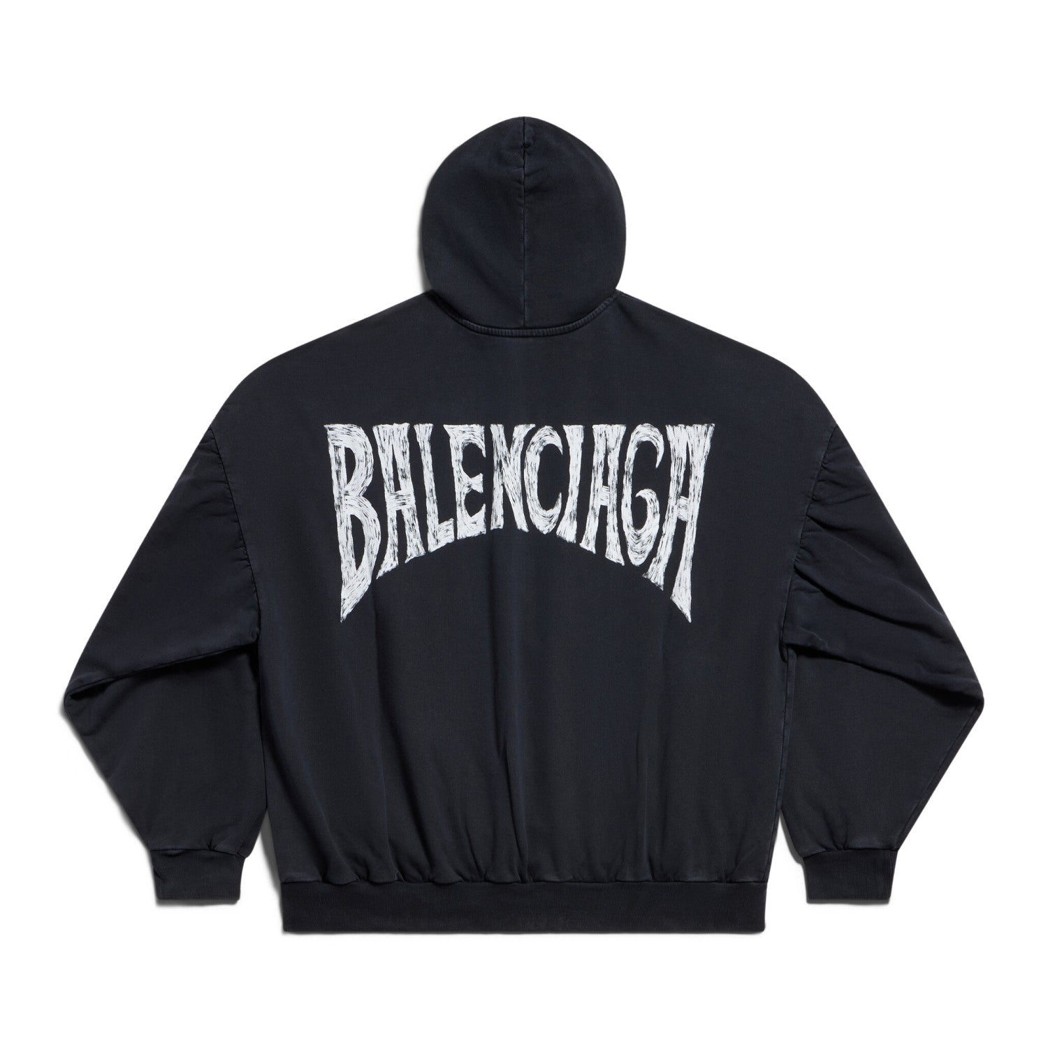 Balenciaga Men's and Women's Alphabet Printed Pattern Loose Fit Long Sleeve Paris Tropical Round Hooded Sweatshirt Pullover #98195
