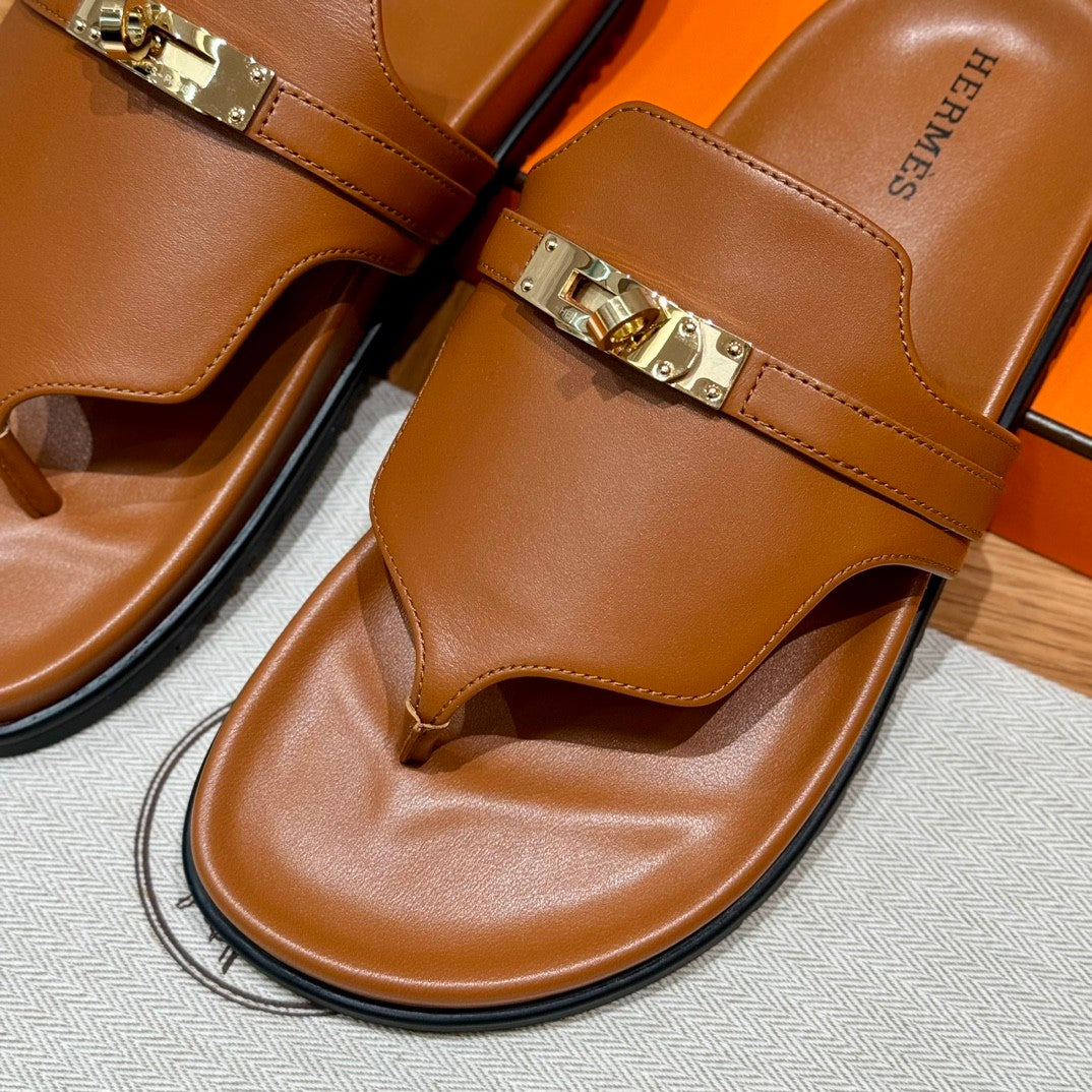 Hermes Men Women Spring Summer Autumn Empire Slippers Solid Color Suede Rubber Bottom Comfortable Casual Flat Sandals Shoes #81196