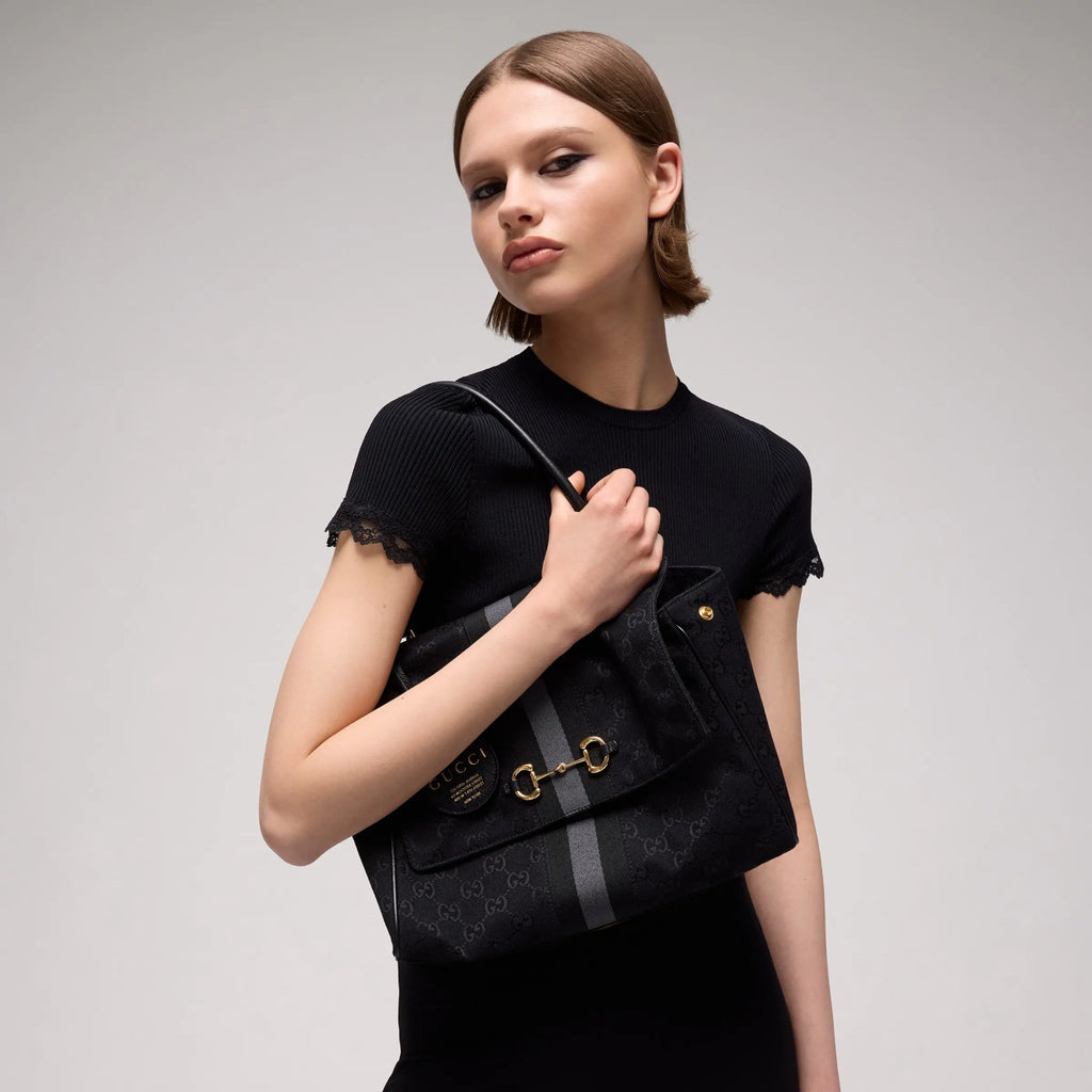 Gucci Paparazzo Medium Tote Bag Generation Gucci GG Canvas Horsebit Clutch Bag Stylish Elegant Classic Crossbody Bags 875018AAHHD 1094 #197406