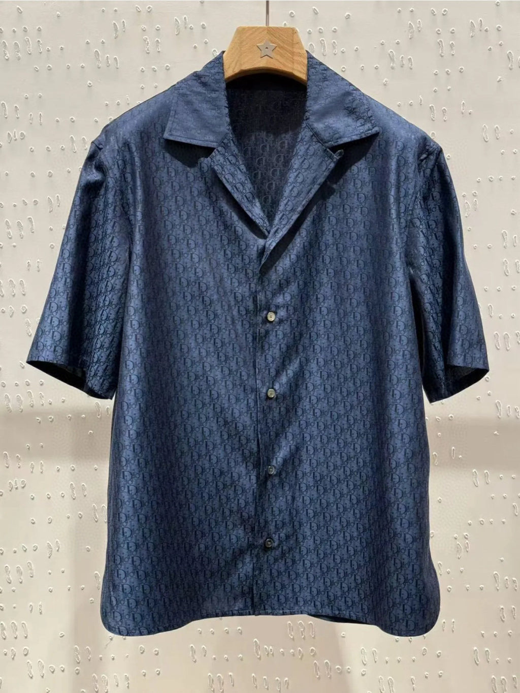 Dior Men's Summer Solid Color Letter Printed V-Neck Single Breasted Short Sleeve Shirt Elastic Waist Shorts Pants Set Suit #76295
