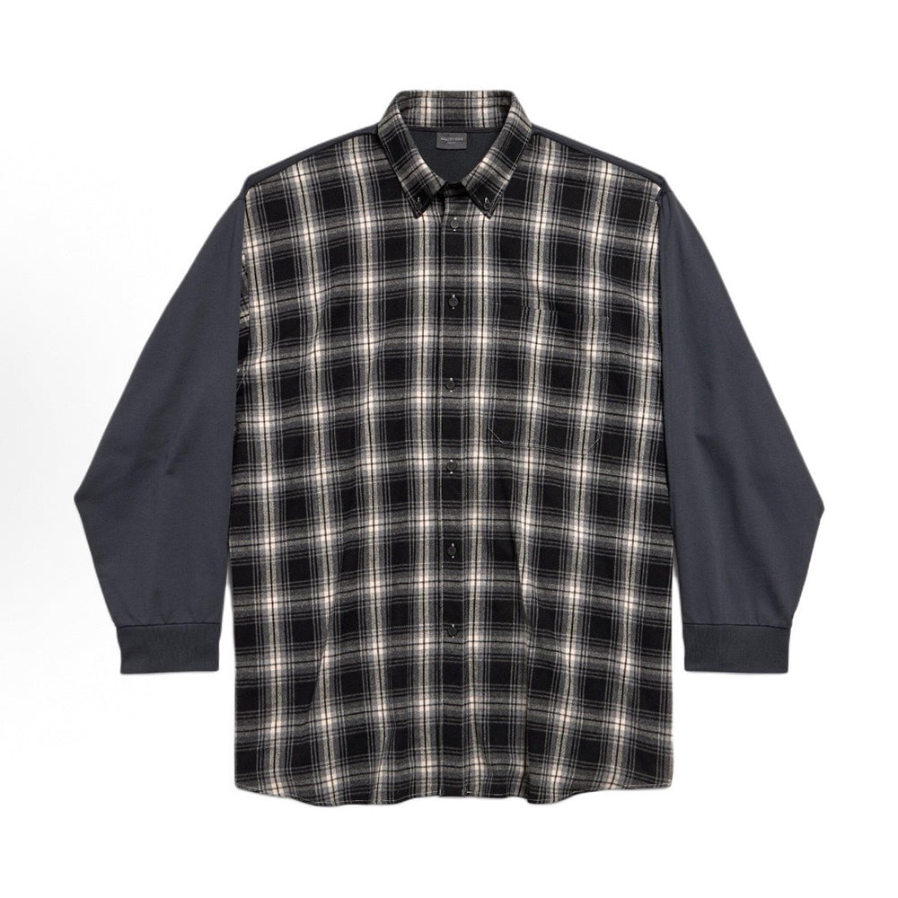 Balenciaga Men's Hybrid Overshirt in Blackgrey #333811