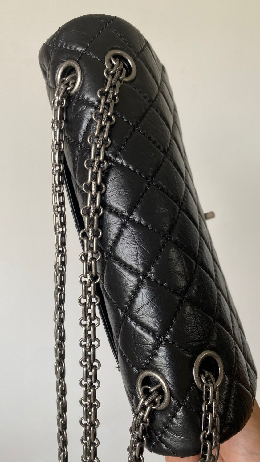 Chanel 2.55 Handbag Aged Calfskin Gold-Tone Metal #333121