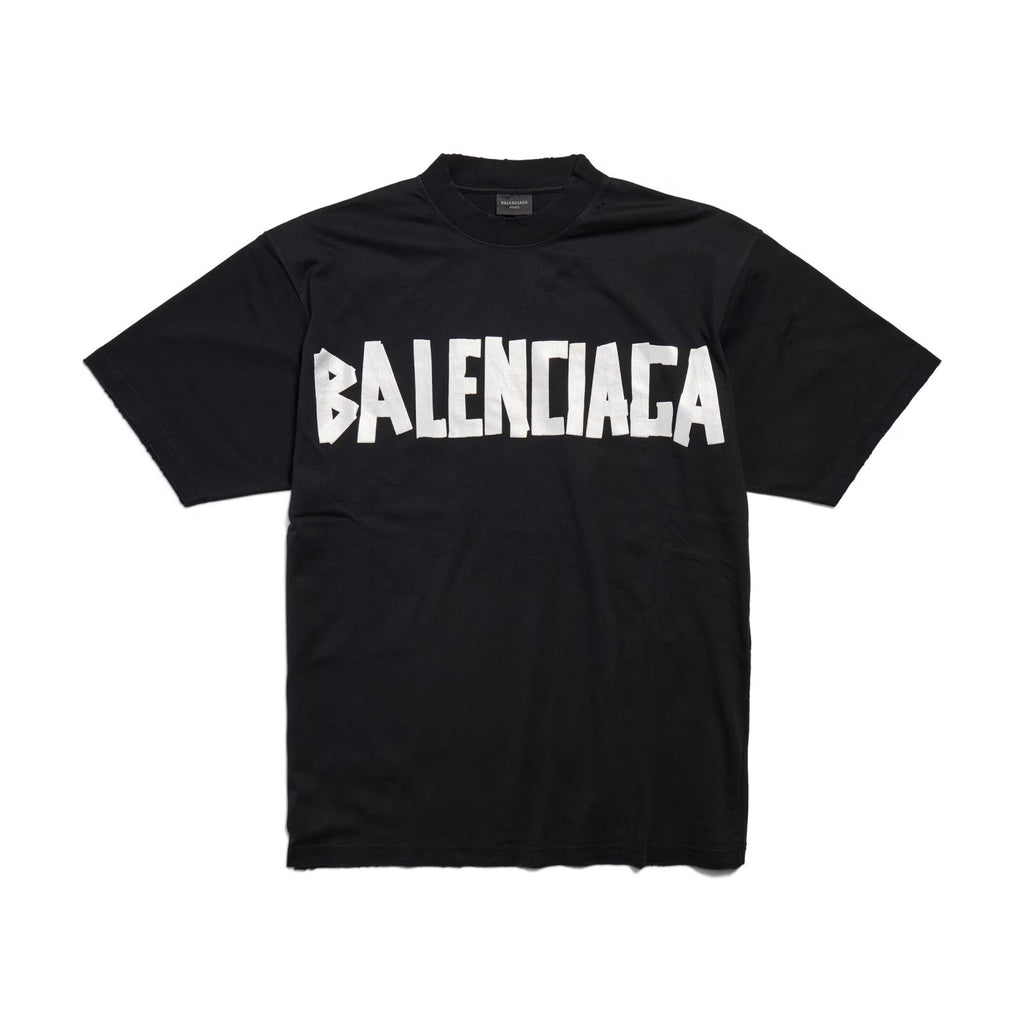 Balenciaga Men's Summer Letter Logo Print Round Neck Regular Fit Short Sleeve T-Shirt #75977