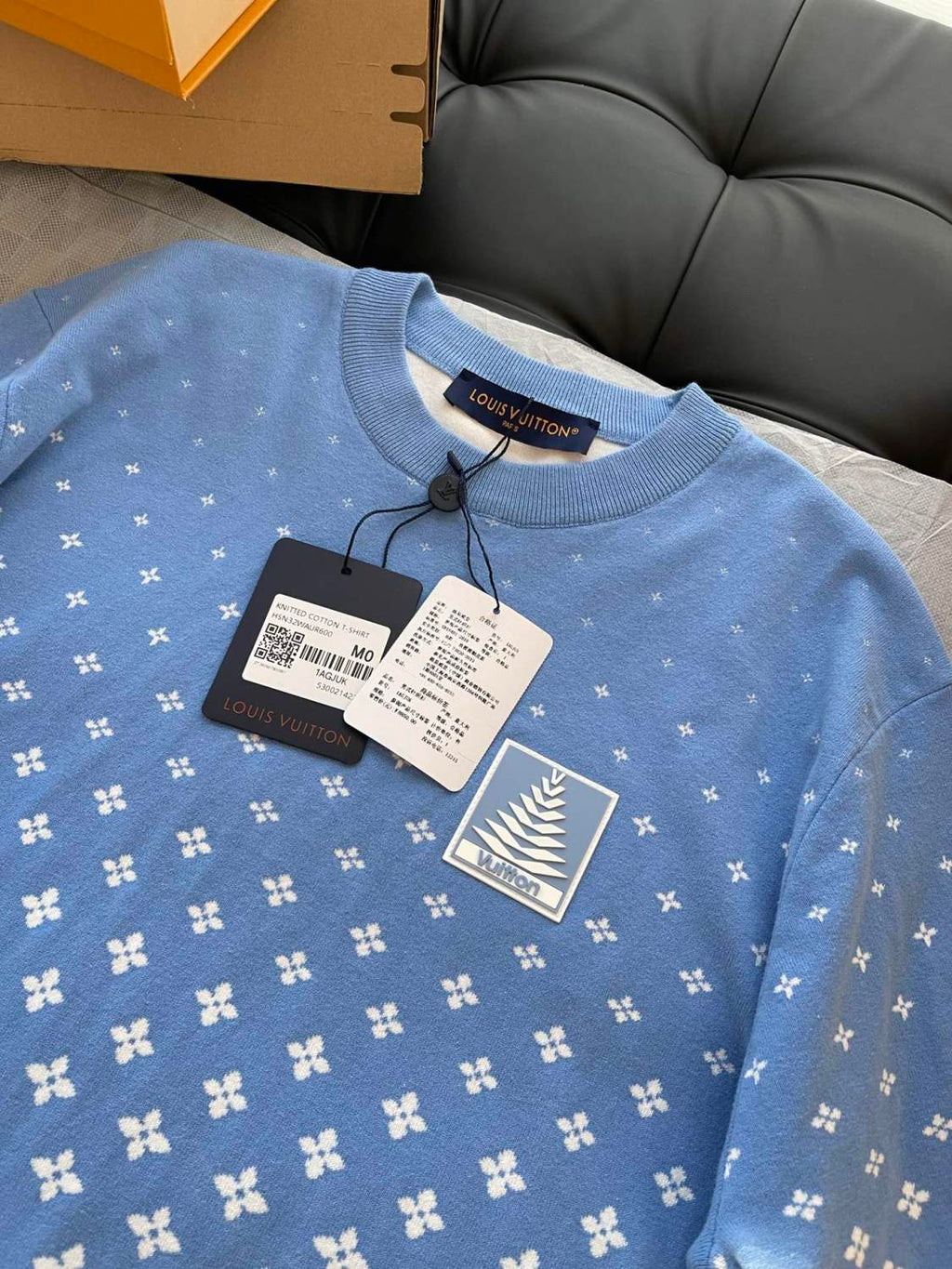 Louis Vuitton Men's Summer Cotton Knit Full Print Round Neck Pullover Solid Color Short Sleeved T-Shirt #71812