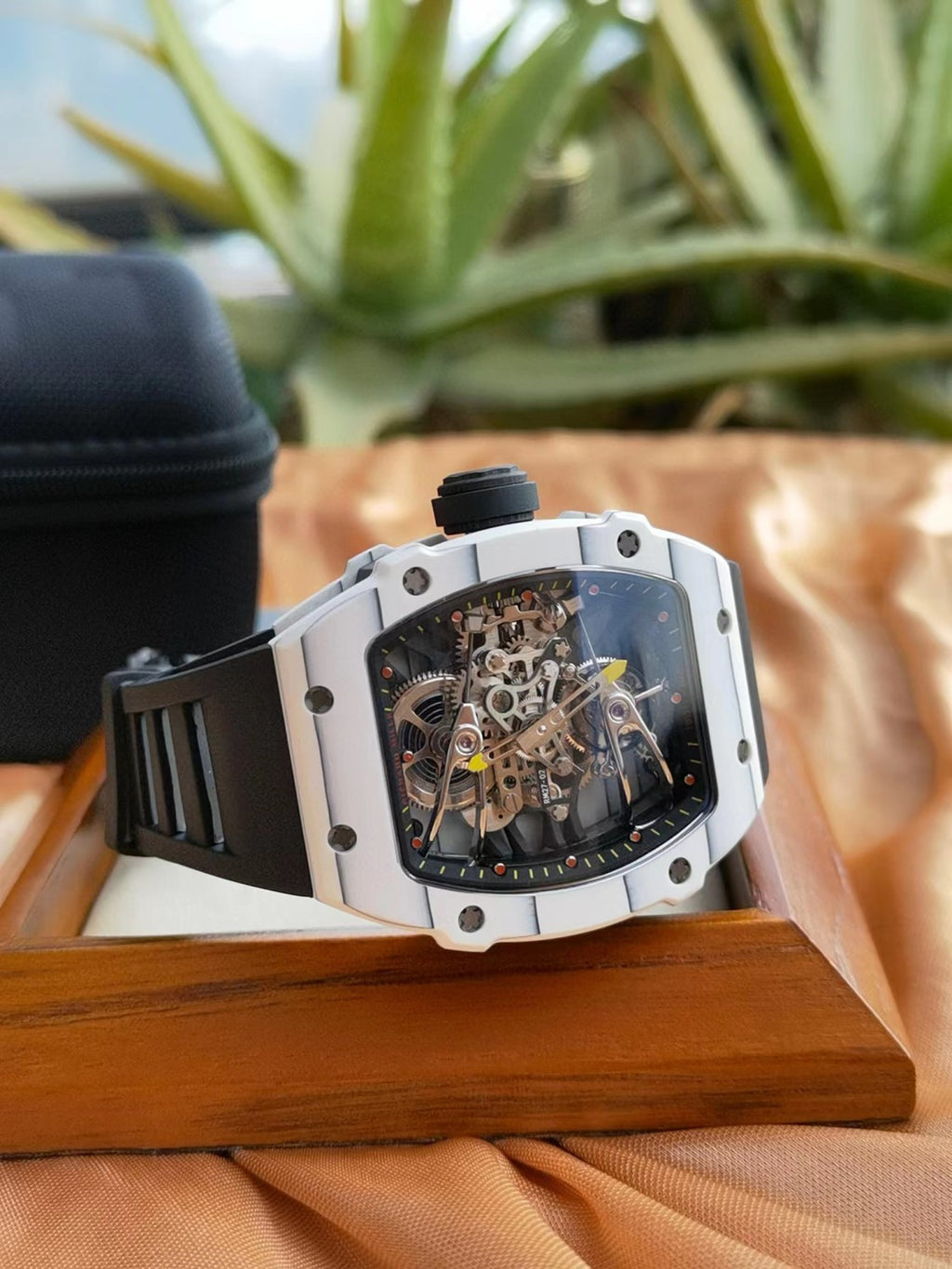 Carbon Fiber Tourbillon Wrist Watch Accessories Jewelry #82468