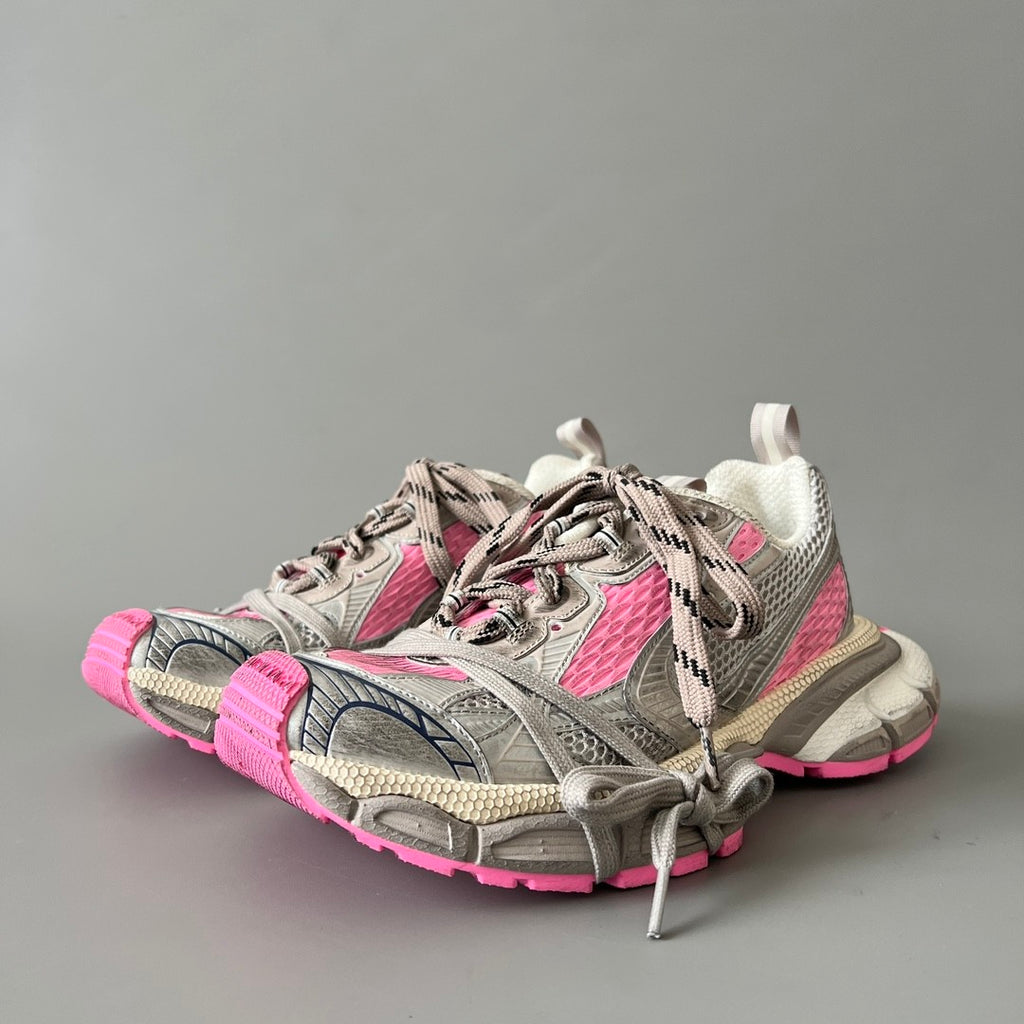 Balenciaga 3XL Men's And Women's Spring/Summer Fashion Casual Drawstring Lace Up Round Toe Mesh Fabric Distressed Low Top Color Blocked Sneakers Shoes #78262