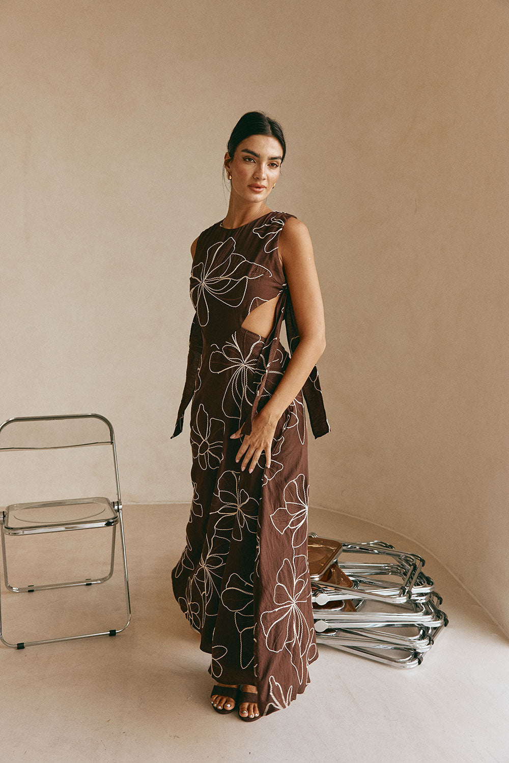 Aurelia Dress - Chocolate Floral