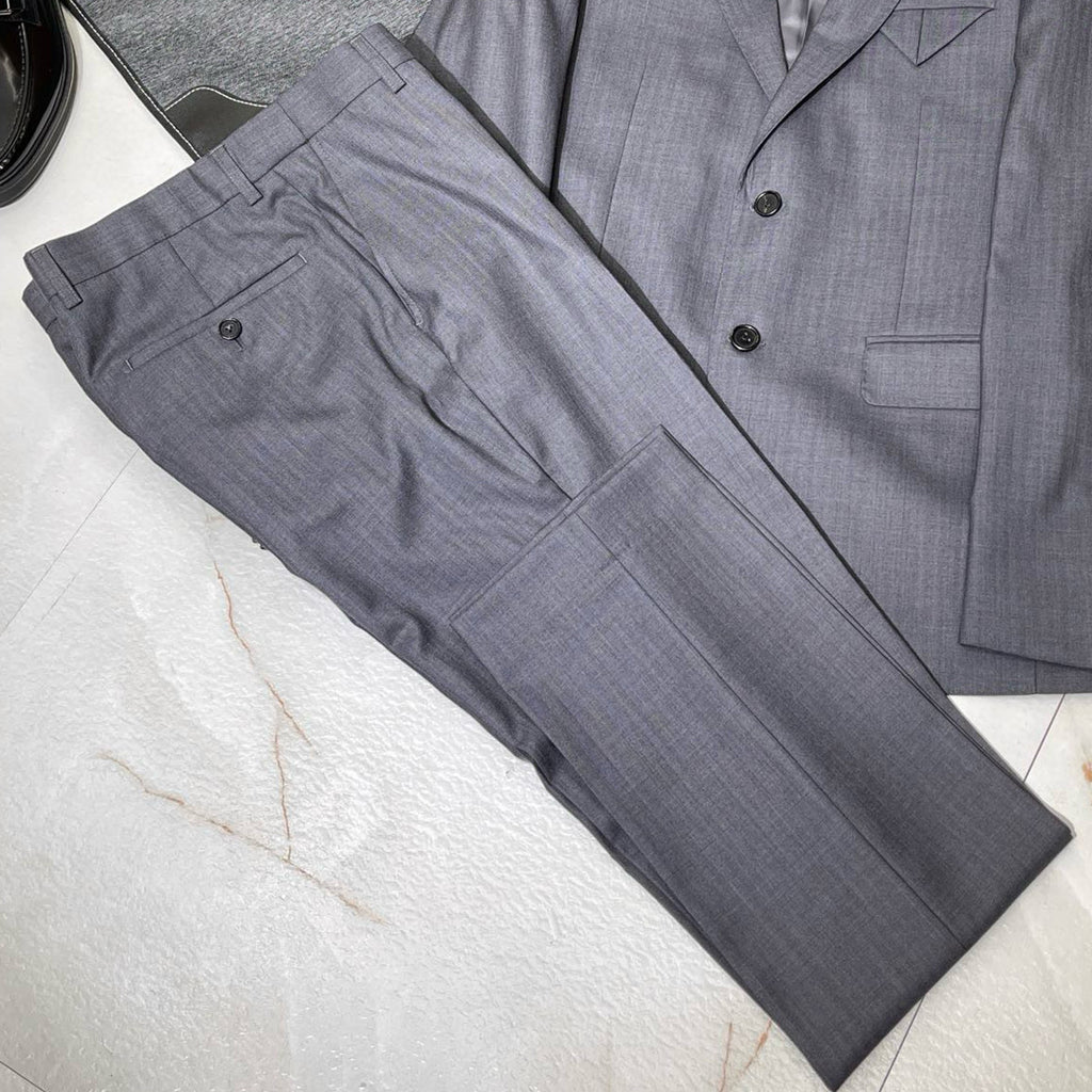 Bottega Veneta Men's Spring And Fall Solid Color Lapel Single-breasted Wool Suit Two-piece Suit Pants Suit  Ngvp #7756