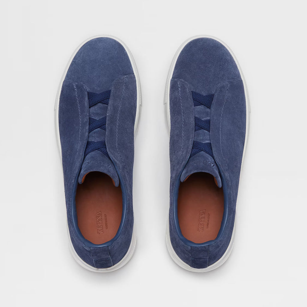 Ermenegildo Zegna Triple Stitchâ„?Men's Fall/Winter Fashion Luxury Casual Flat Low-Top Suede Loafers Shoes #79421