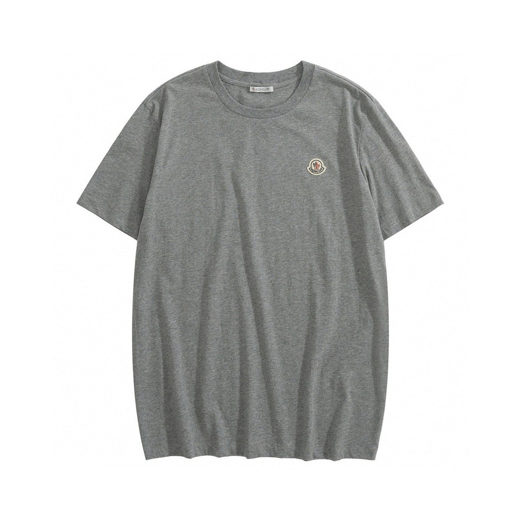 Moncler Men's Logo Summer Round Neck Solid Color Loose Straight Short Sleeve T-Shirt #75513
