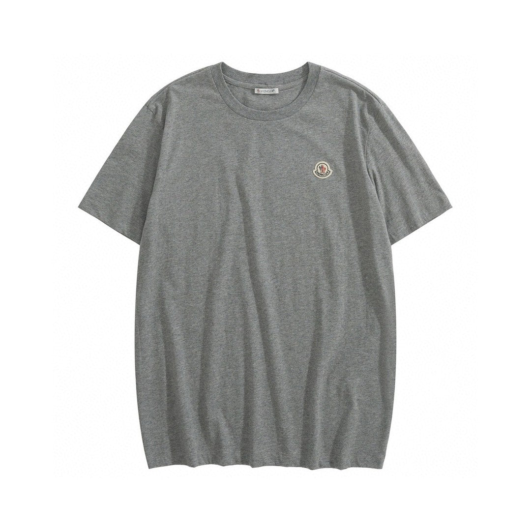 Moncler Men's Logo Summer Round Neck Solid Color Loose Straight Short Sleeve T-Shirt #75513