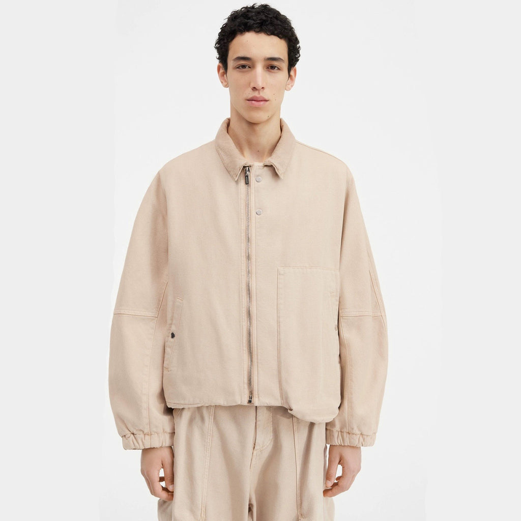 Jacquemus Men's Spring And Summer Fashion Short Solid Color Lapel Zipper Cotton Jacket Retro Casual Jacket Ngvp #7685