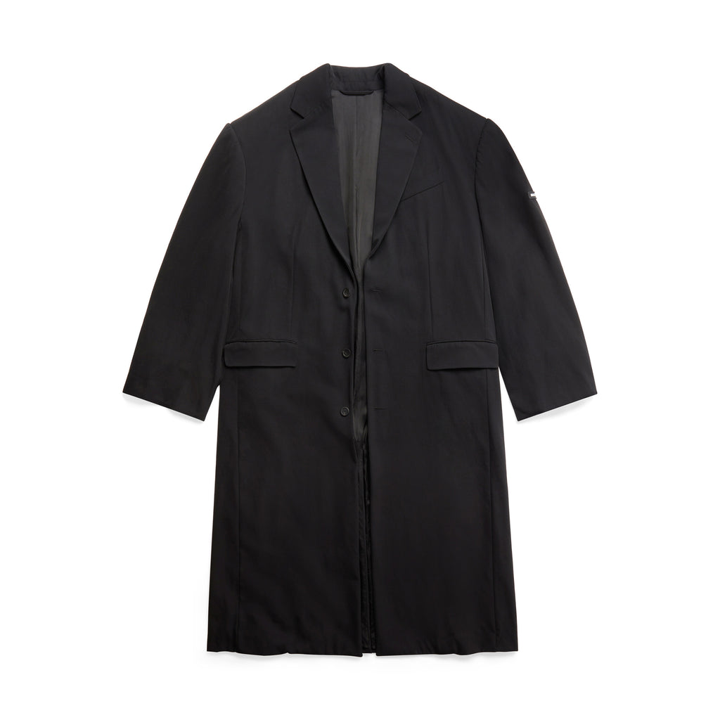 Balenciaga Skater Tailored Men's Autumn And Winter Silhouette Long Black V Collar Single-Breasted Suit Jacket #97351