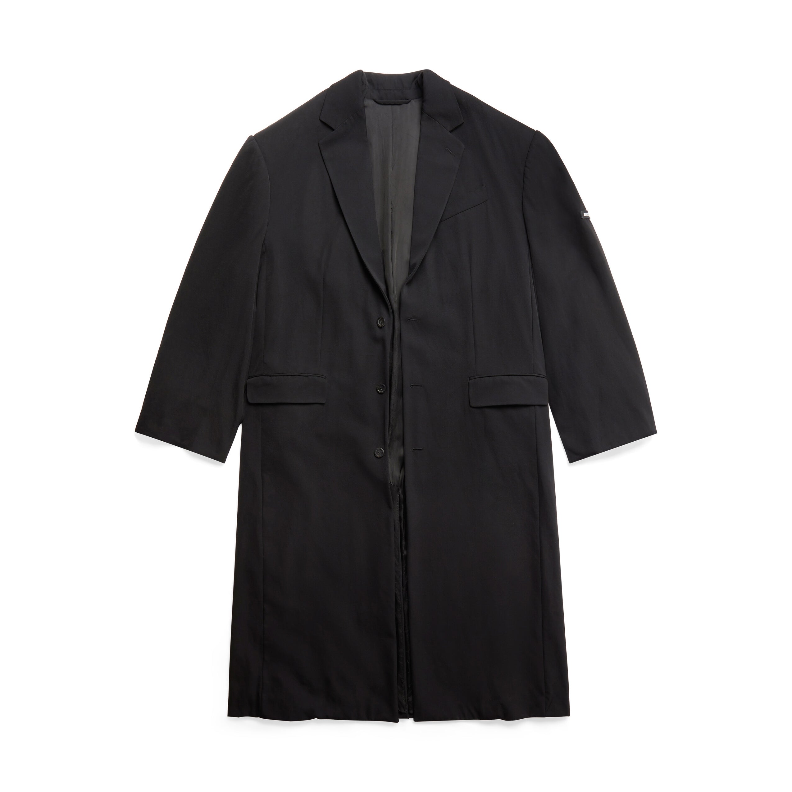 Balenciaga Skater Tailored Men's Autumn And Winter Silhouette Long Black V Collar Single-Breasted Suit Jacket #97351