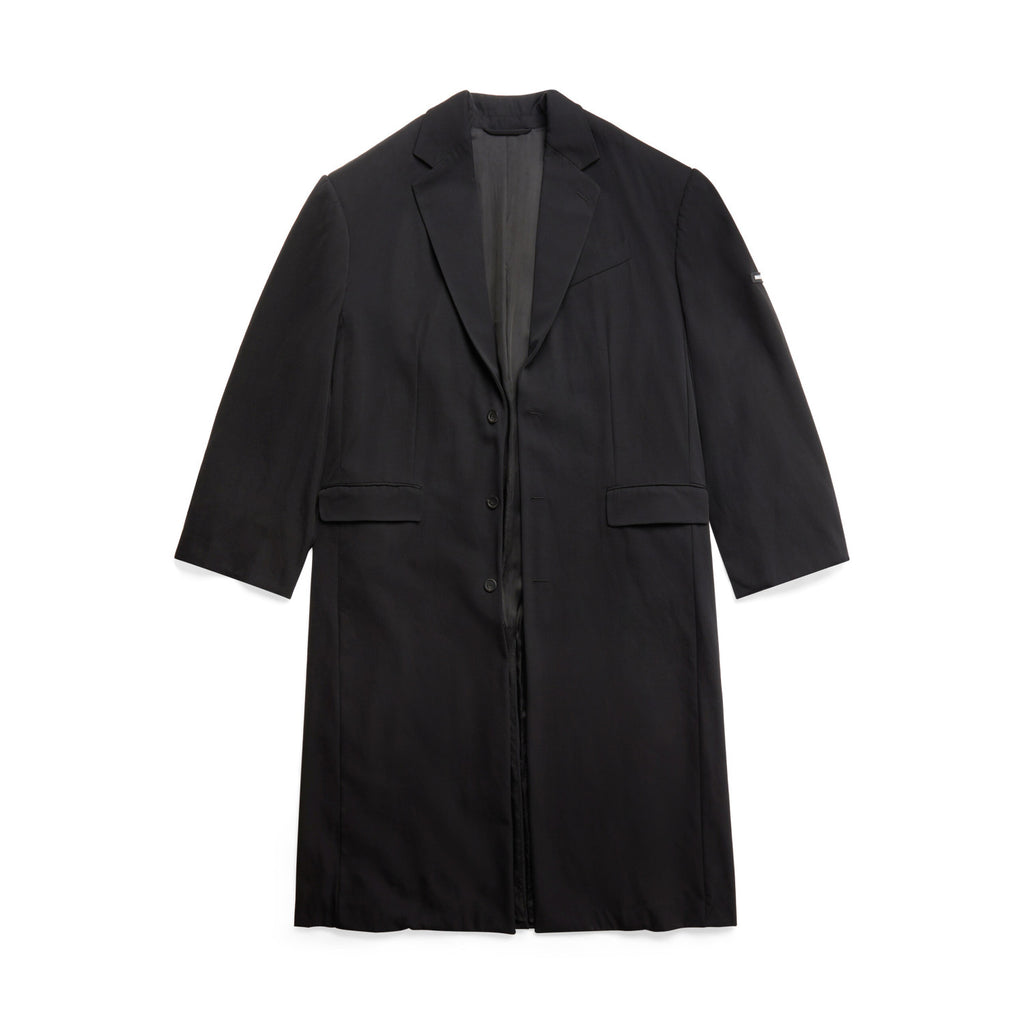Balenciaga Skater Tailored Men's Autumn And Winter Silhouette Long Black V Collar Single-Breasted Suit Jacket #97351