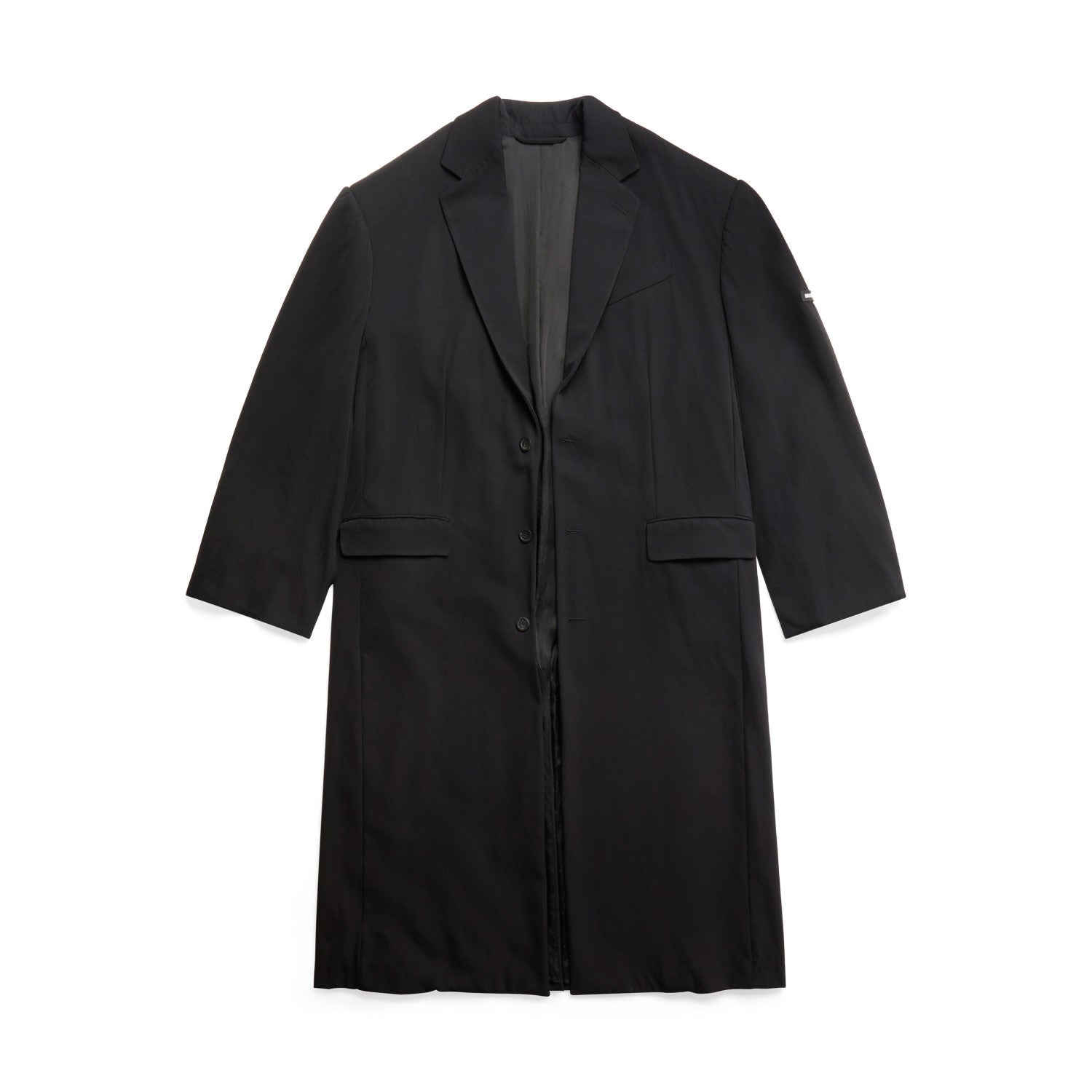 Balenciaga Skater Tailored Men's Autumn And Winter Silhouette Long Black V Collar Single-Breasted Suit Jacket #97351