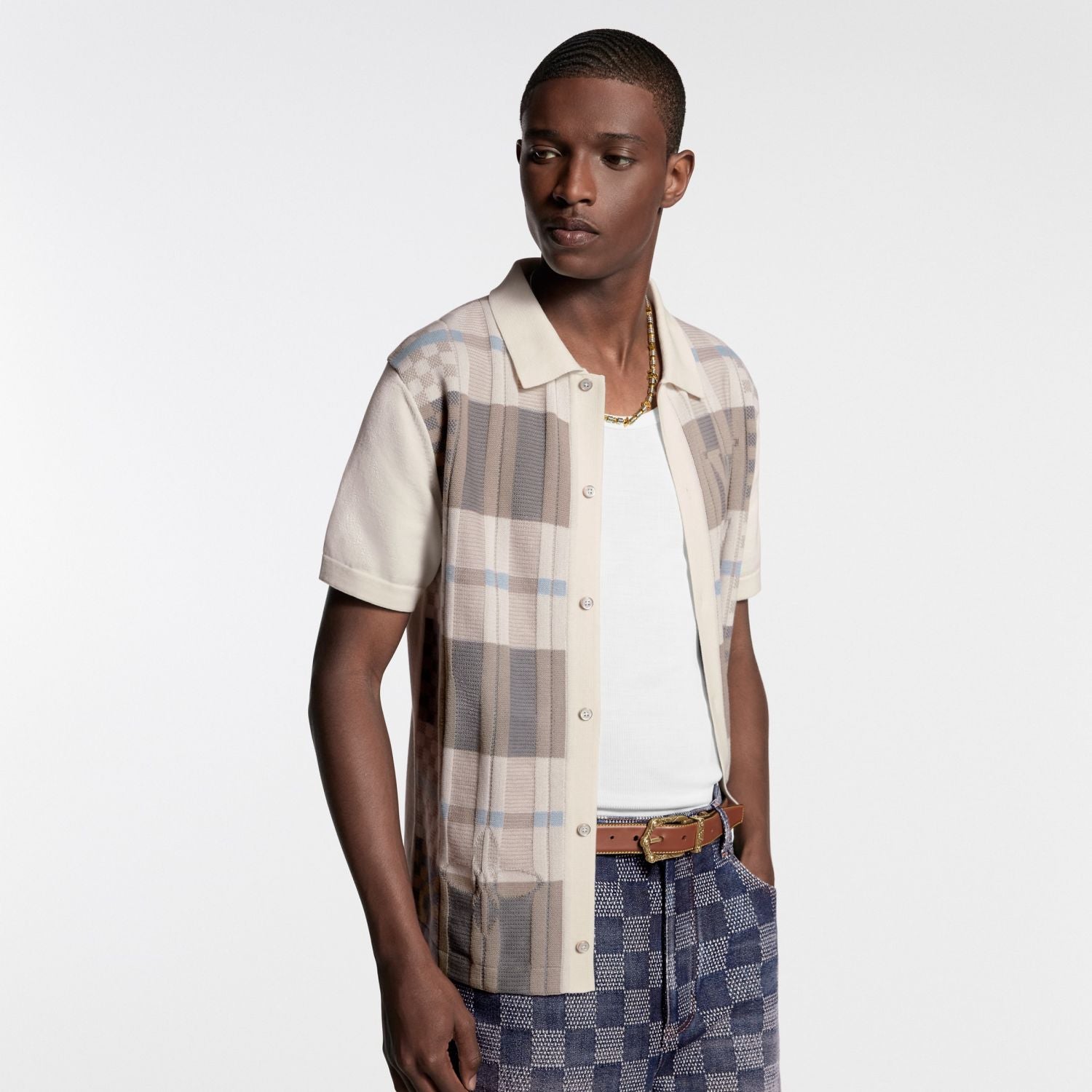 LOUIS VUITTON Graphic Jacquard Short-Sleeved Shirt #377411