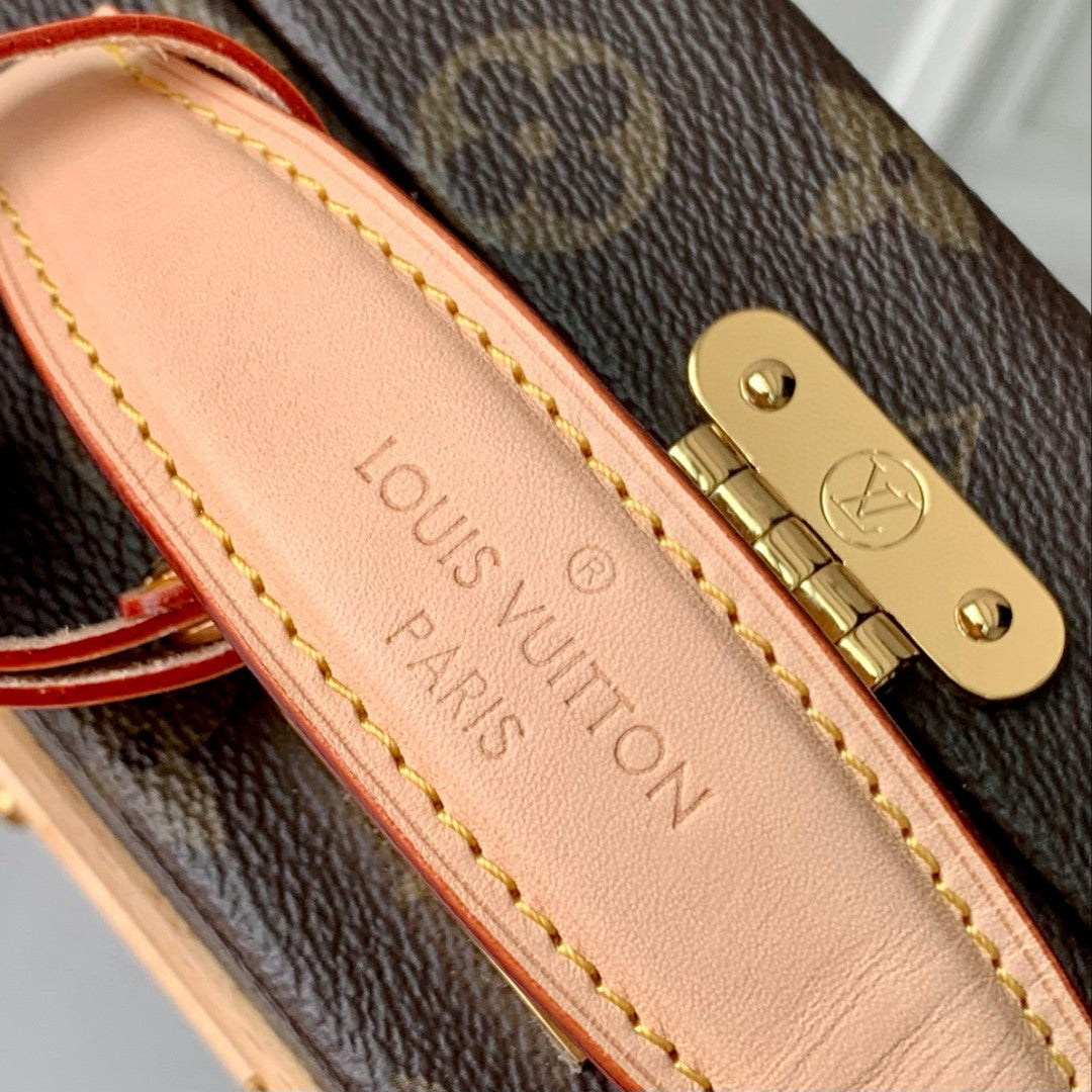 Louis Vuitton Women's Brown Letter Print Removable Adjustable Shoulder Strap Coated Canvas Tote Bag Crossbody Bags #77659