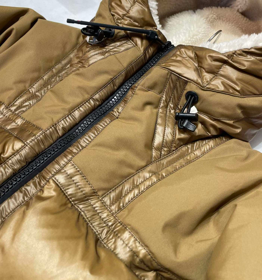 Moncler Men's Autumn and Winter Solid Color Splicing Hooded Zipper Long Sleeve Puffer Down Jacket #73647