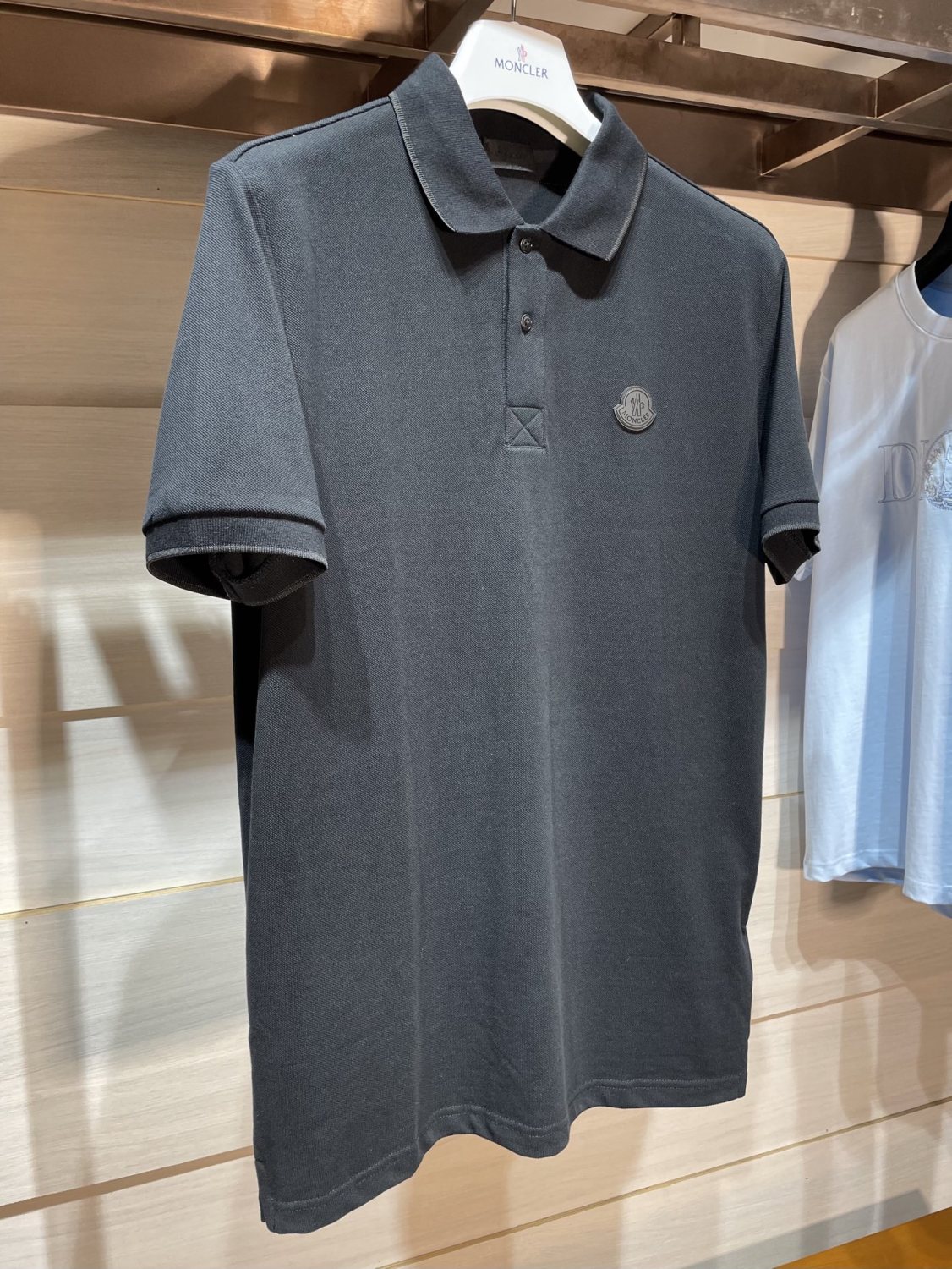 Moncler Men's Summer Solid Color Letter Printed Polo Neck Cotton Short Sleeve T-Shirt #76191