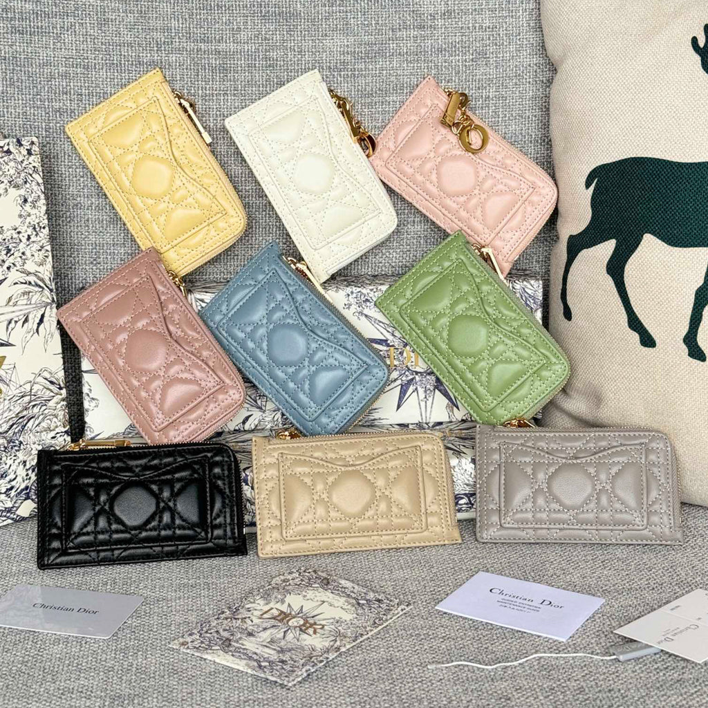 Dior Lady Dior Cosmos Zipped Card Holder Women's Fashion Temperament Logo Solid Colour Metal Decoration Card Case Card Holder Bag Bags S0965ONMJ  #81143