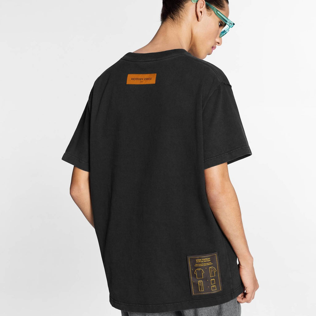 Louis Vuitton Men's Black Summer Short Sleeve Inside Out T-Shirt #96929