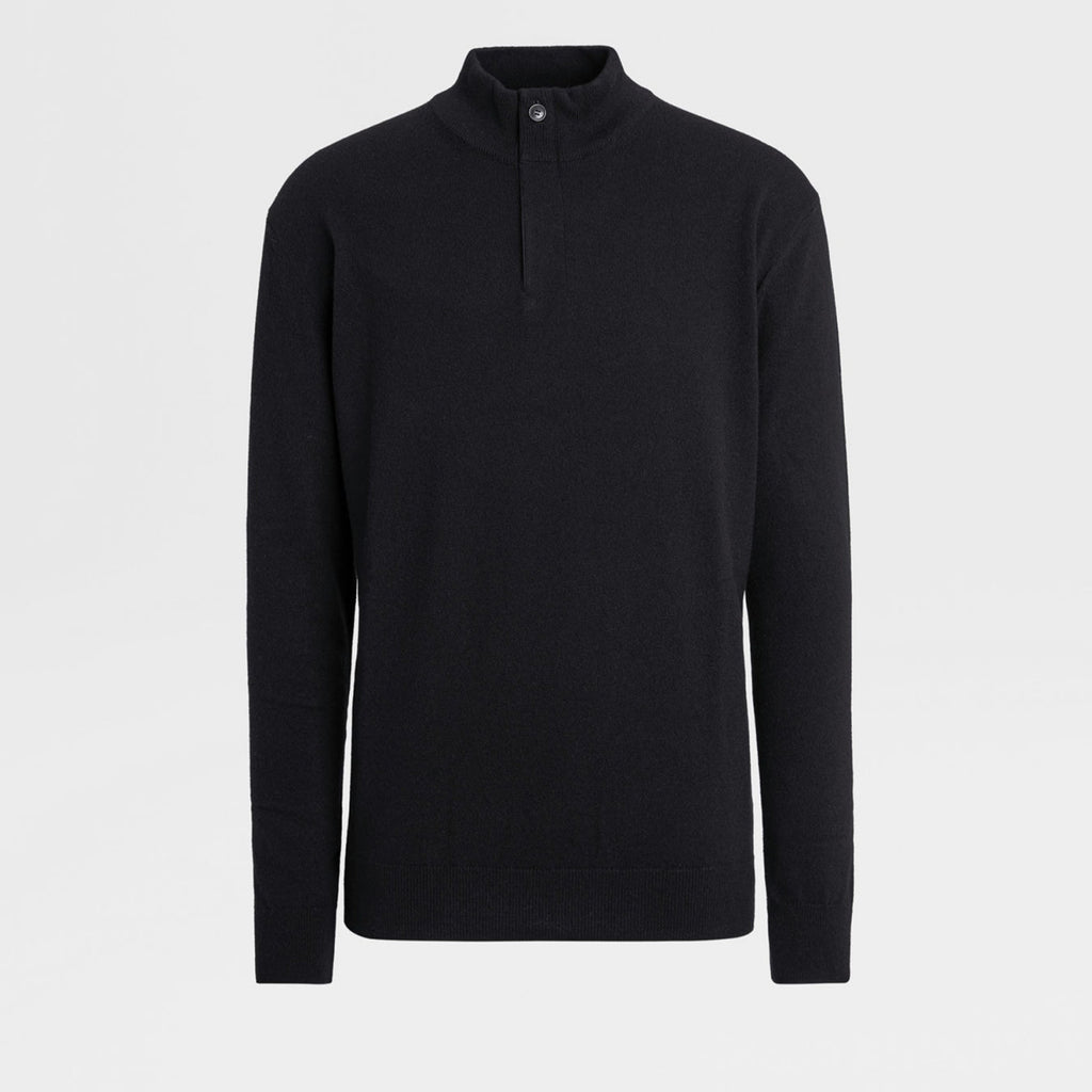 Ermenegildo Zegna Deep Foliage Mélange Color Oasi Cashmere Zipper Penguin Collar Sweater Men's Luxury Knitted Sweater Autumn And Winter Bottom Warm Fashion Trend Knitting Ngvp #2451
