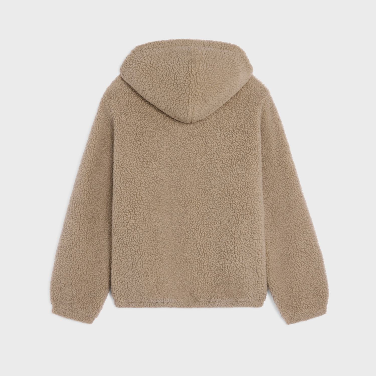 Celine Hooded Jacket in Wool and Cotton Fleece #333474