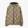 Burberry Men's Autumn and Winter Check Printed Reversible Zipper Hooded Long Sleeve Jacket #73814